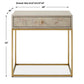 Pembrook - Side Table - Light Washed / Brass