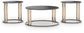 Hannerly - Occasional Table Set (Set of 3) - Black / Gold Finish