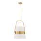 Harness - 1 Light Shade Pendant - White / Gold