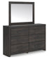 Hollivern - Dresser And Mirror - Dark Gray