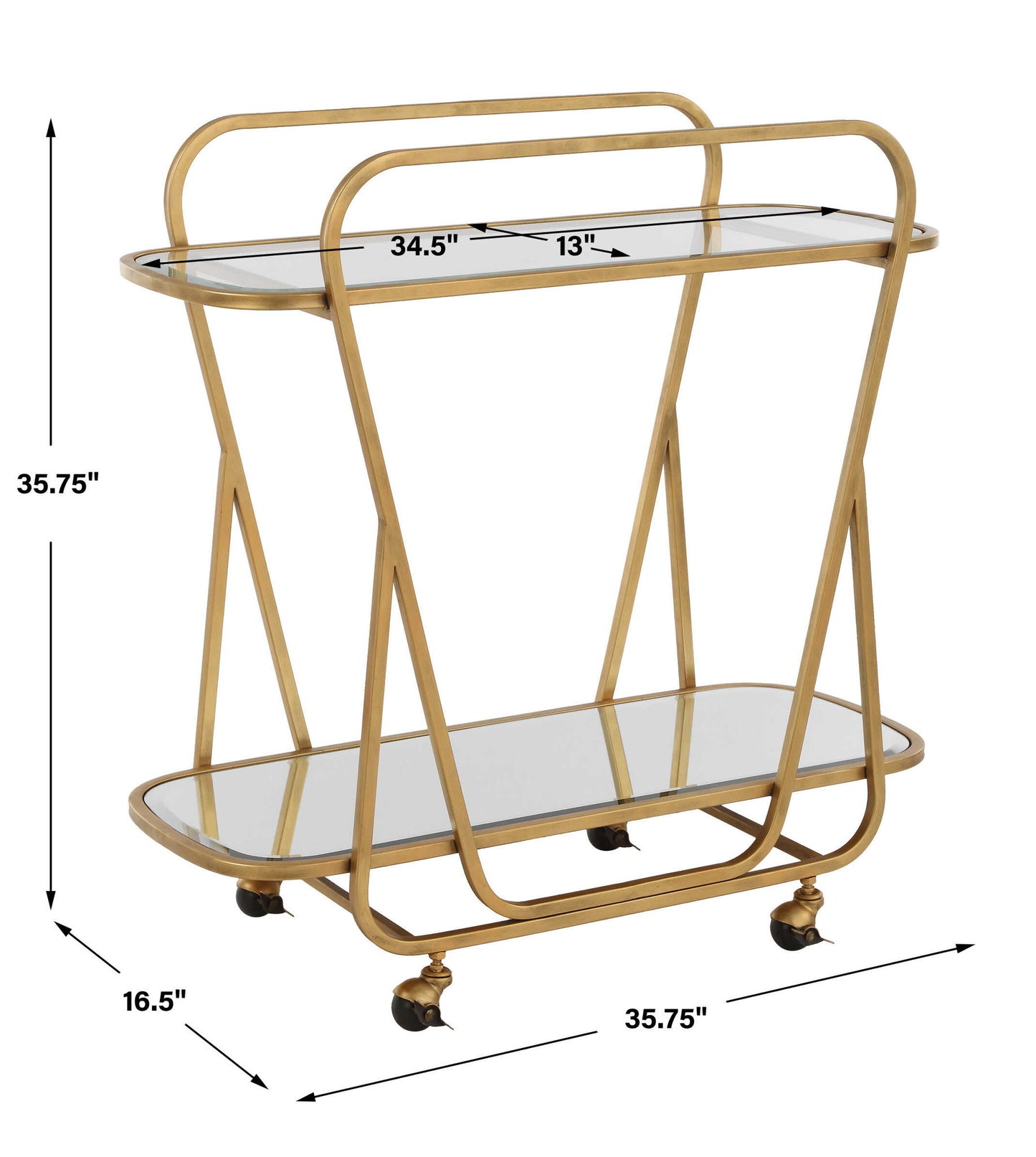 Swain - Brass Serving Cart