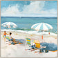 Seaside Umbrella View - 32" x 32" Framed Wall Art - Blue
