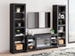 Cayberry - 3-Piece Entertainment Center With Electric Fireplace - Black