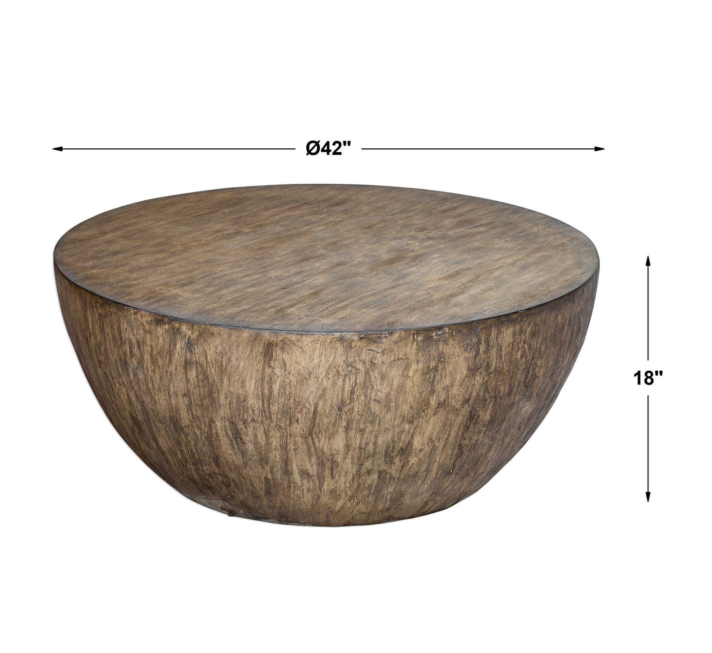 Lark - Round Wood Coffee Table - Dark Brown