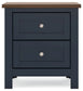 Landocken - Two Drawer Night Stand - Brown / Blue