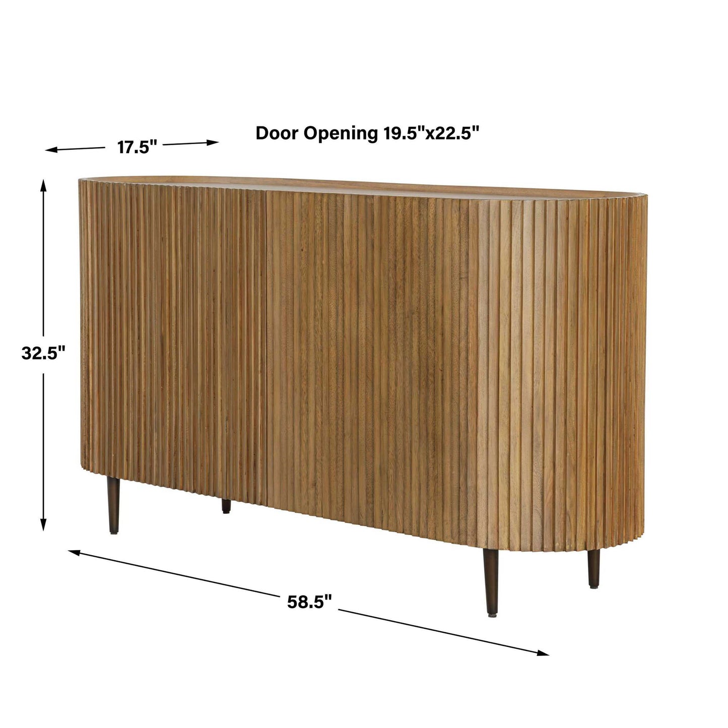 Reese - Pleated 2 Door Cabinet - Woodtone