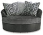 Brixley Pier - Oversized Swivel Accent Chair - Graphite