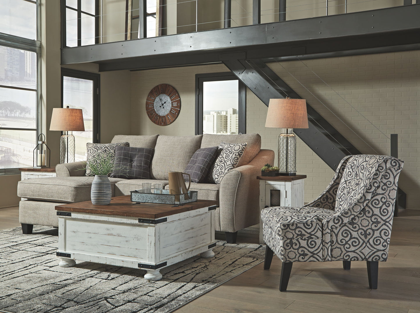 Kestrel - Queen Sofa Chaise Sleeper - Driftwood