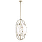Valencia - 6 Light Glass Panel Pendant - Gold / White