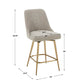 Bramwell - Upholstered Counter Stool - Gray / Gold