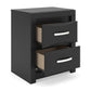 Stabotta - Two Drawer Night Stand - Black