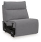 Modmax II - 8-Piece Power Reclining Sectional With LAF Press Back Power Chaise And Console - Salt And Pepper