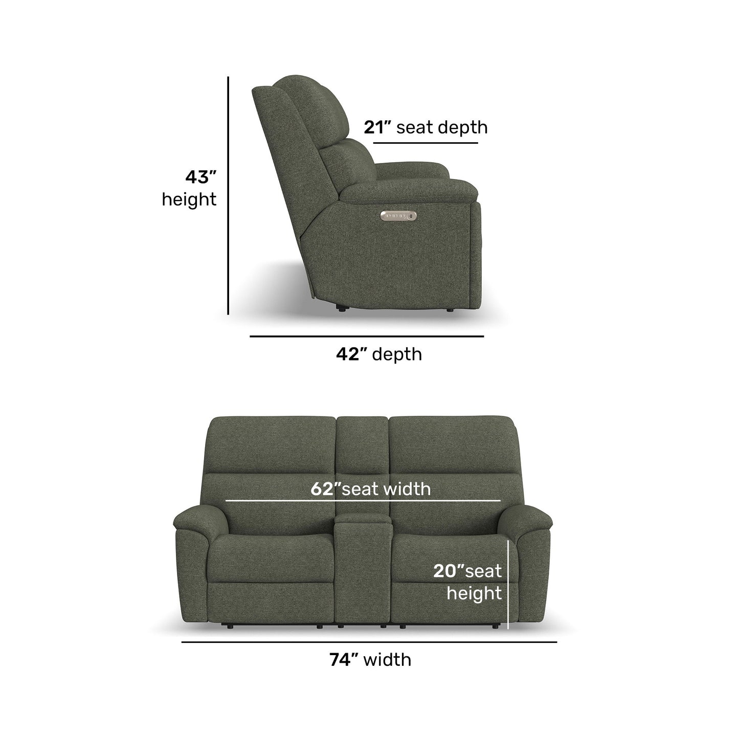 Porter - Power Reclining Loveseat With Console, Power Headrest, & Lumbar