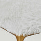 Charmed - Sheepskin Small Bench - White