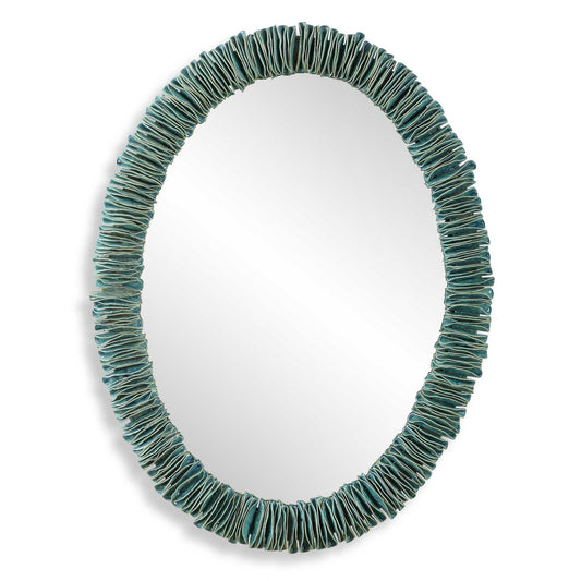 Bonaire - Oval Mirror - Teal Blue