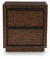 Dilenno - Two Drawer Night Stand - Dark Brown