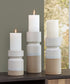 Hurston - Candle Holder Set (Set of 3) - Ivory / Brown