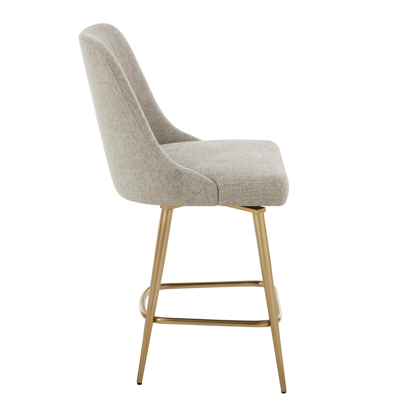 Bramwell - Upholstered Counter Stool - Gray / Gold
