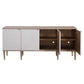 Tightrope - 4 Door Modern Sideboard Cabinet - White & Light Brown