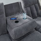 Observation - Reclining Power Sofa With Drop Down Table - Steel