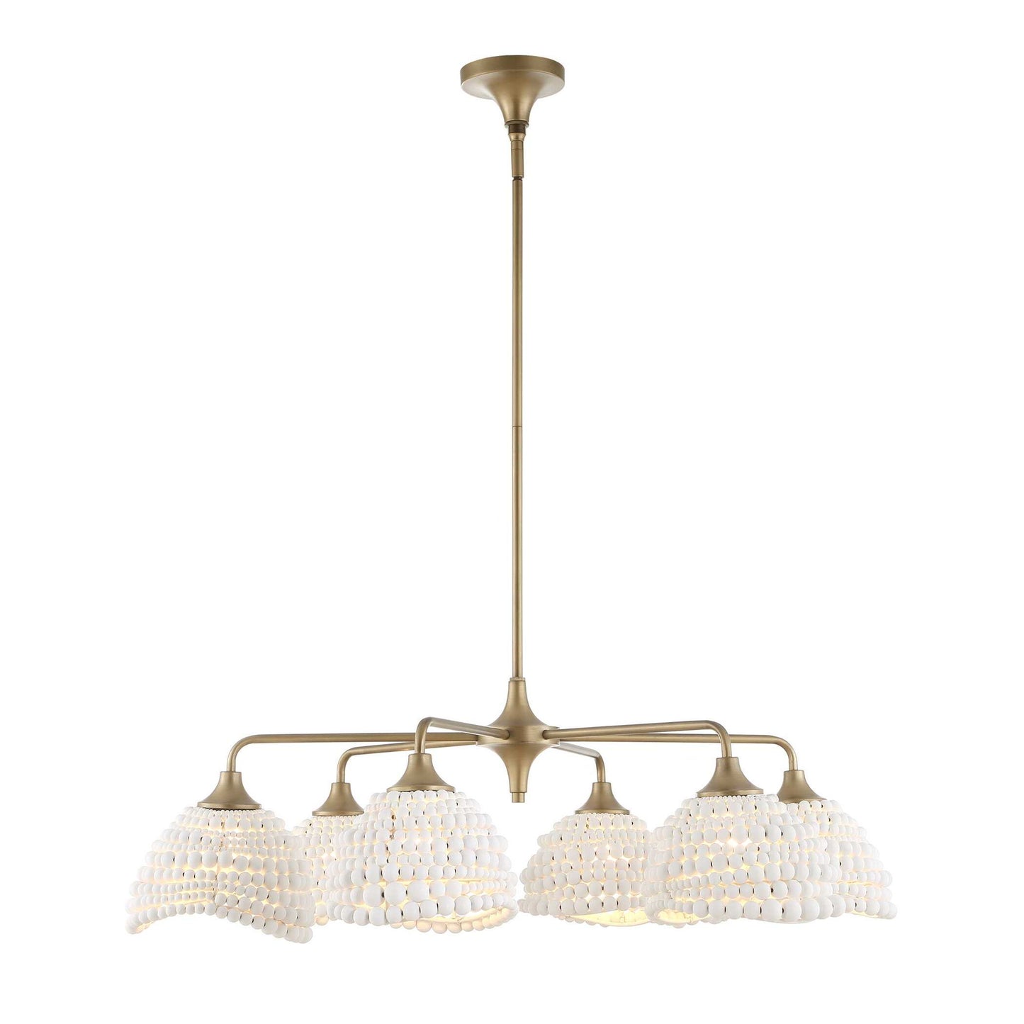 Biddeford - 6 Light Beaded Pendant - White