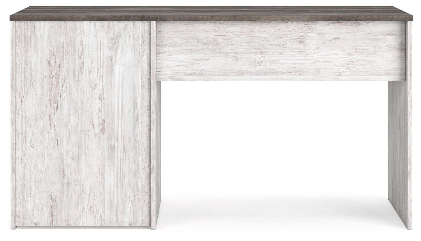 Shawburn - Home Office Desk - White / Dark Charcoal Gray