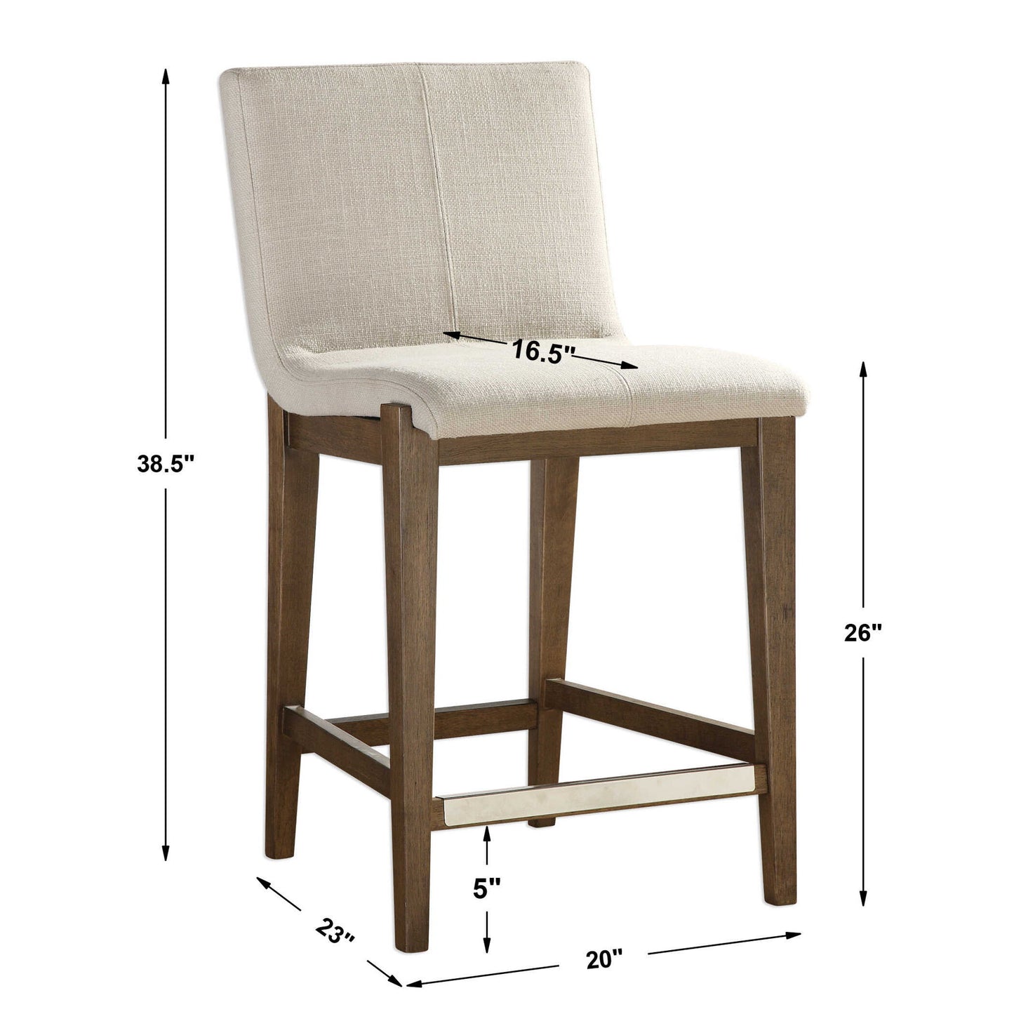 Klemens - Linen Counter Stool - White