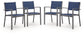 Rocky Creek - Sling Arm Chair (Set of 4) - Blue / Gray