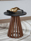 Kallari - Round End Table - Warm Brown / Black