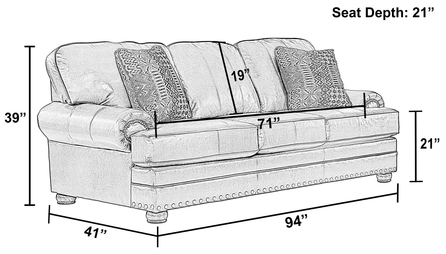 Roberto - Leather Sofa - Cocoa