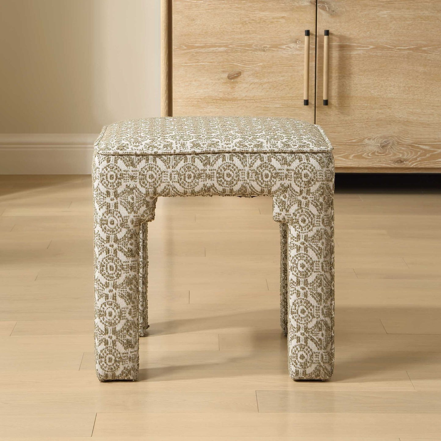 Satoria - Upholstered Small Bench - Green / White
