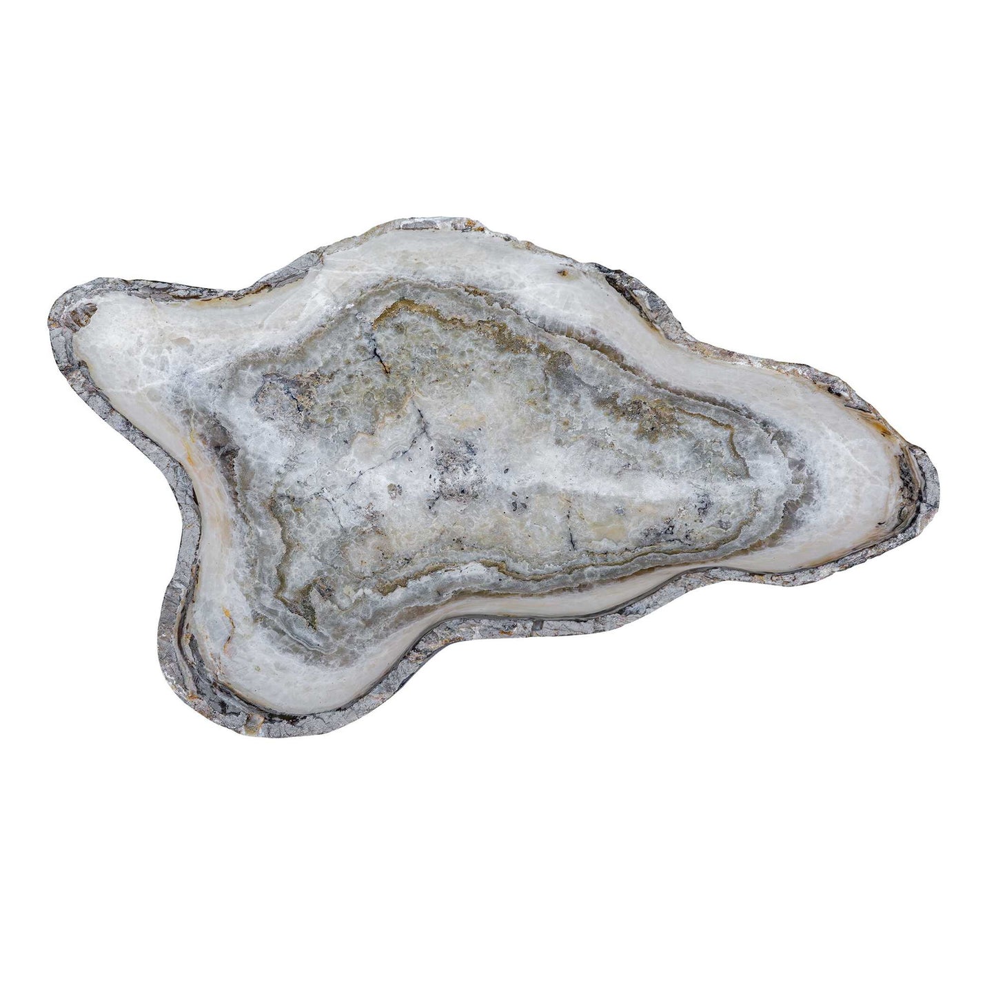 Lunara - Indoor-Outdoor Stone Bowl - Gray / White