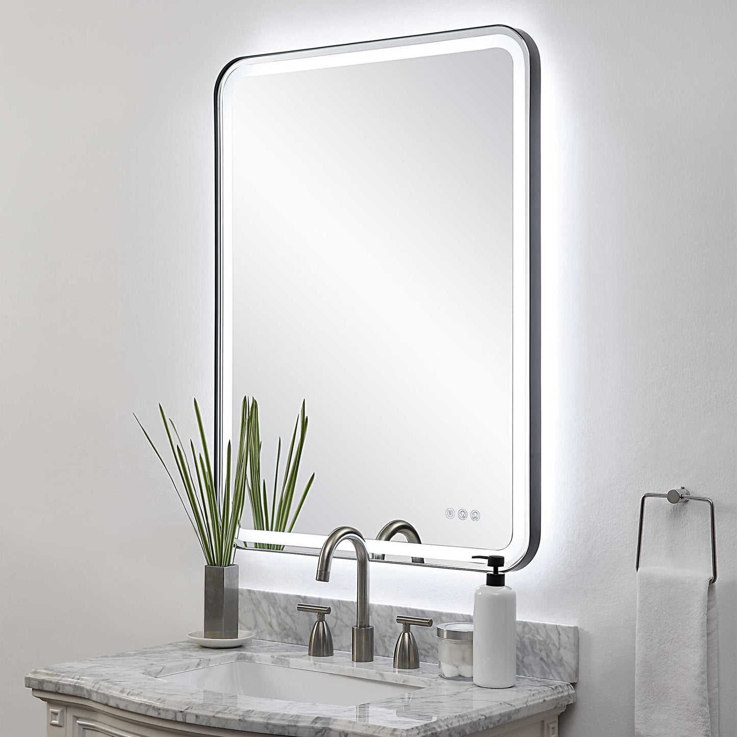 Crofton - Lighted Large Mirror - Black