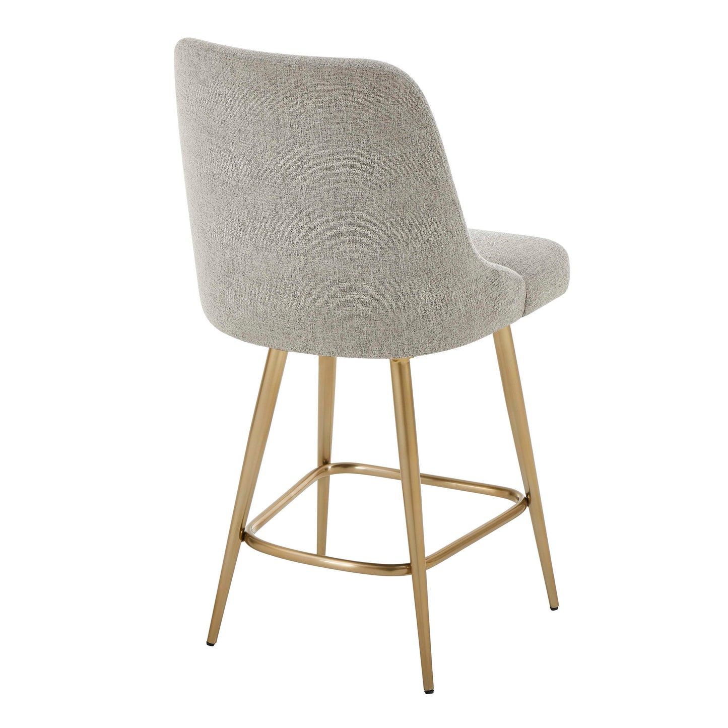 Bramwell - Upholstered Counter Stool - Gray / Gold