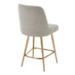 Bramwell - Upholstered Counter Stool - Gray / Gold