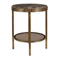 Cusano - Round Dark Marble Accent Table - Brass / Brown
