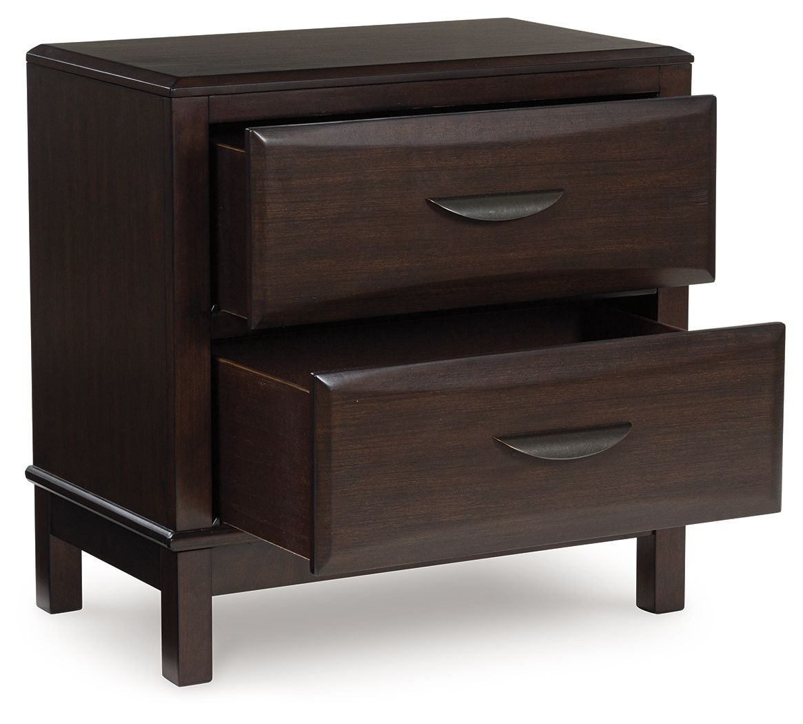 Vanmore - Two Drawer Night Stand - Dark Brown