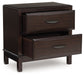 Vanmore - Two Drawer Night Stand - Dark Brown