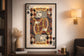 Royal Card I Hand-Embellished LED Canvas In Frame - Black / Red