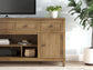 Sharlance - XL TV Stand With Fireplace Option - Light Brown