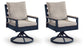 East Beach - Swivel Chair With Cushion (Set of 2) - Blue