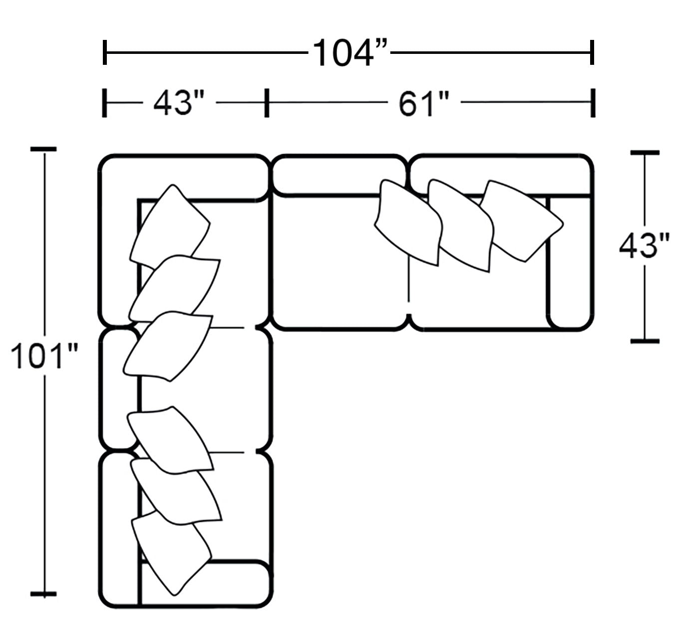 Glacier - Sectional With Included Accent Pillows