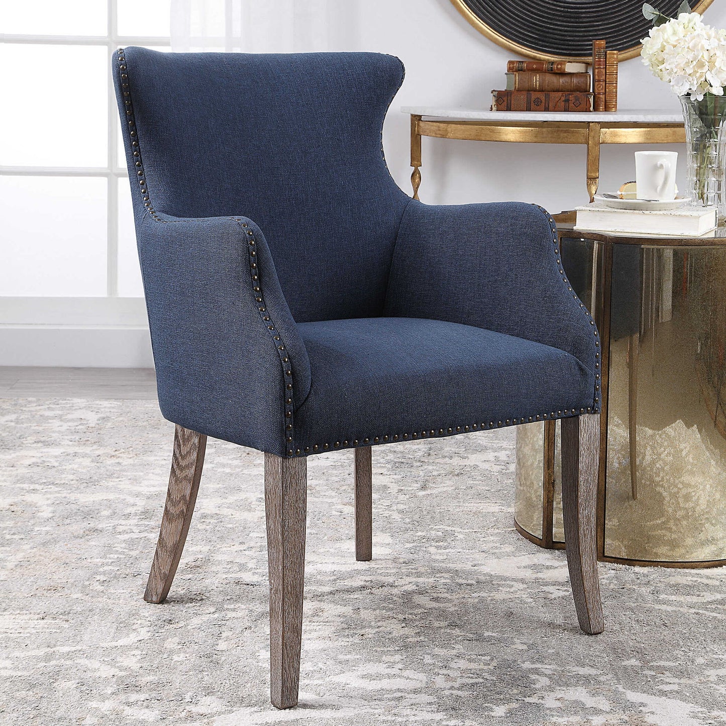 Yareena - Wing Chair - Blue