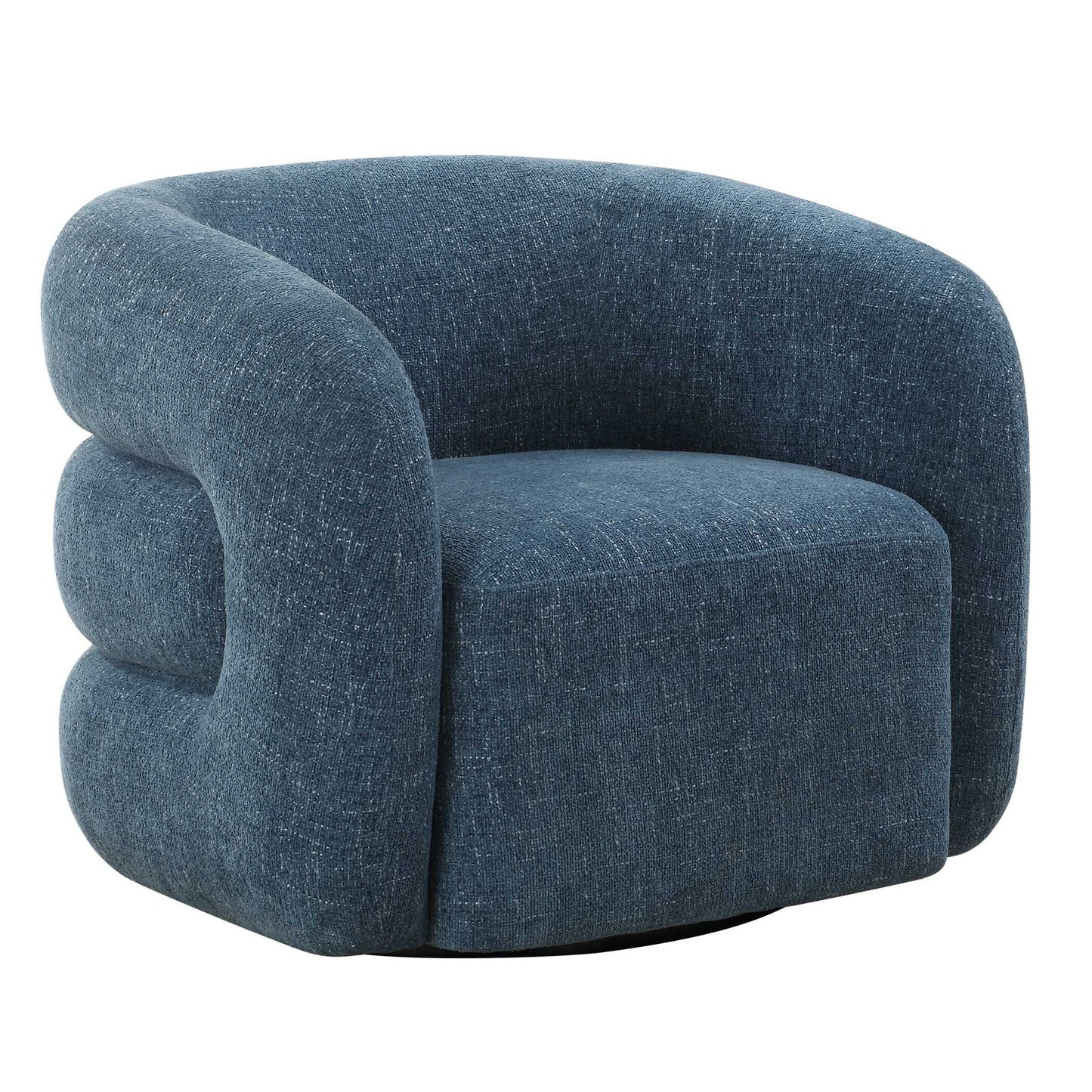 Junie - Swivel Barrel Chair - Blue