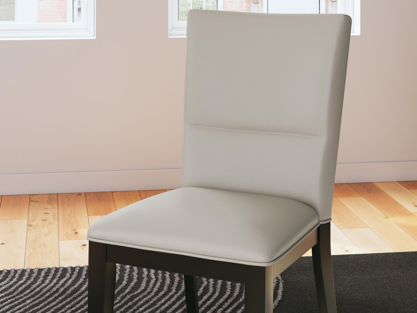 Glinari - Dining Upholstered Side Chair (Set of 2) - Taupe / Black