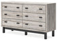 Vessalli - Six Drawer Dresser - Black / Gray