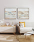 "Serene Horizons II" Hand-Embellished Canvas In Frame - Gray / Orange / Blue