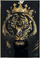 Crowned Noir II Gloss Canvas With Glitter In Frame - Black / Gold