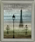 Foggy Paris Vista - 28" x 34" Framed Wall Art - Gray