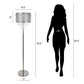 "Crystal Elegance I" Metal Floor Lamp - Polished Nickel / Clear Crystal